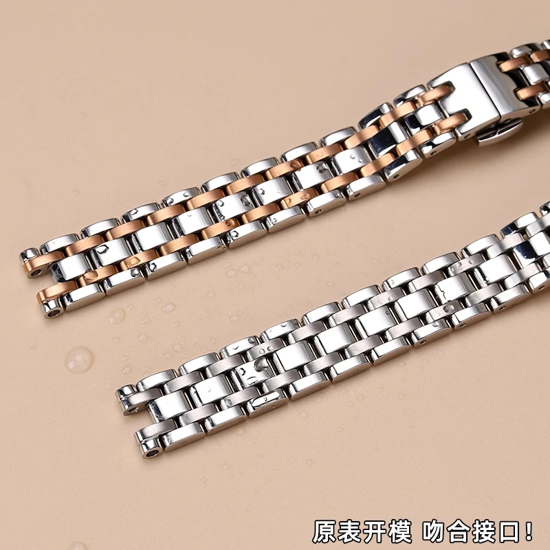 For Tissiot 1853 Carrie T126010A Notch stainless steel Watch strap Fashion women T126 Watchband Quartz Watch chain 12MM Silver