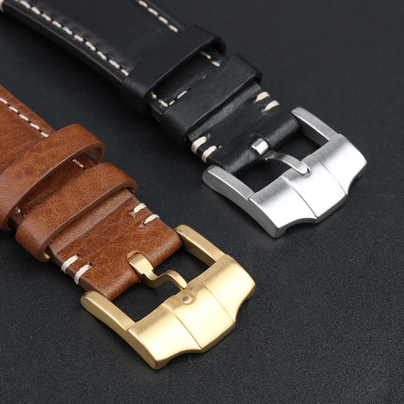 High Quality 22mm Strap Brown Vintage Retro Italy Genuine Leather Bracelet For Tudor Watch Band Butterfly Buckle Belt Wristband