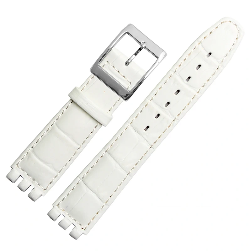 17mm 19MM Waterproof Bracelet For SWATCH High Quality Genuine Leather Watchband Men's and Women's Watch Chain Bump Mouth Strap