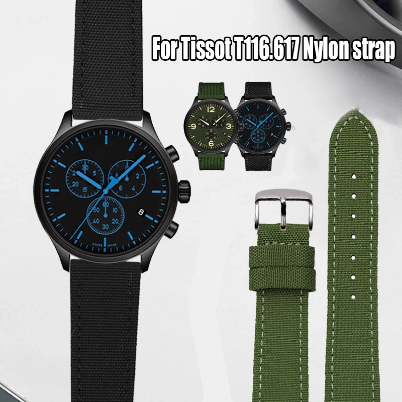 For Tissot Speed T116.617 Hamilton Citizen Seiko Mido Men's Nylon Watch Strap Men‘s Canvas cowhide Watchband 18MM 20MM 22MM 24MM