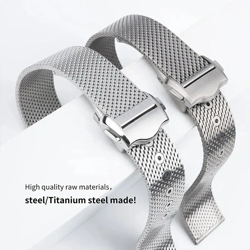 20mm Titanium Milanese Bracelet for Omega Seamaster Diver 300M | Stainless Steel Buckle Waterproof Luxury Dive Band Hot Sale