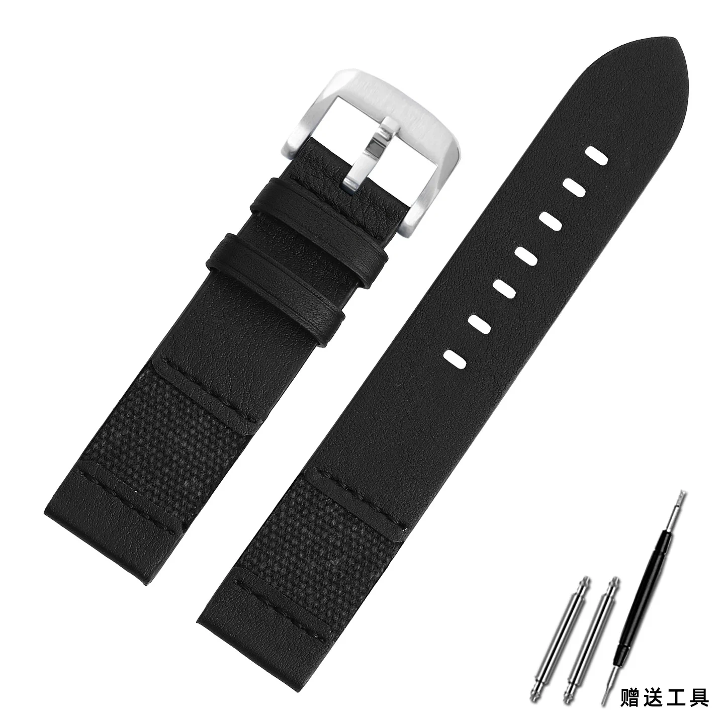 20mm 22mm Hybrid Leather & Canvas Watch Band Strap for Casio Panerai Rolex Tudor Quick Release Replacement Bracelet