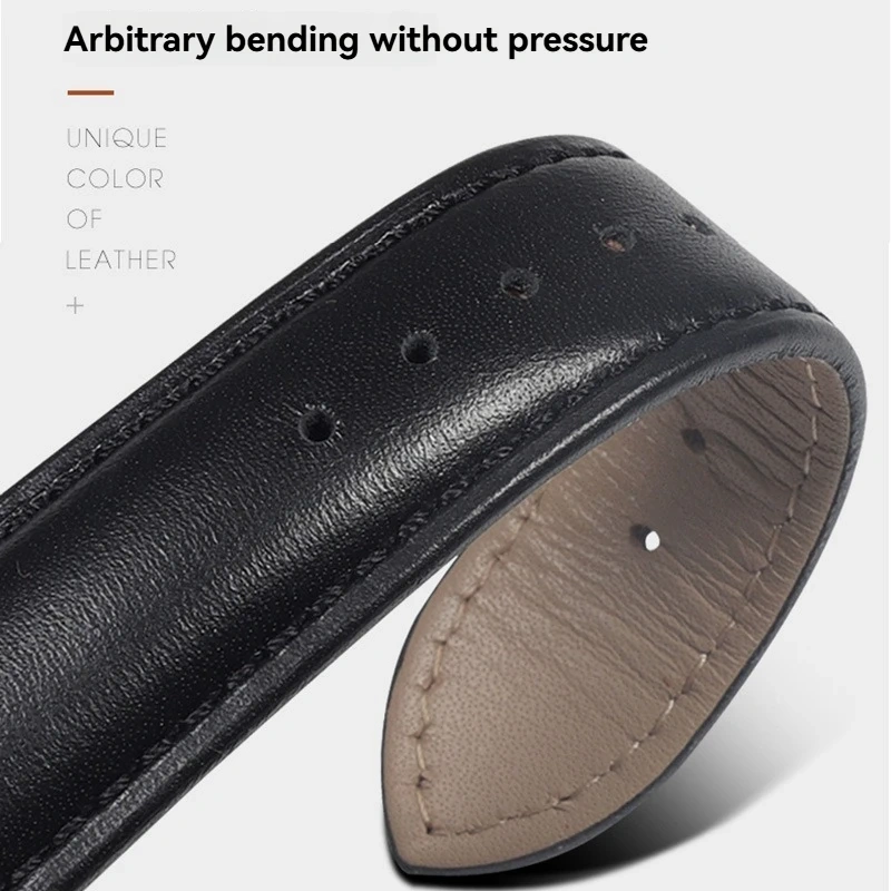 Curved End Leather Strap for Omega MoonSwatch Seamaster Speedmaster 20mm Release Genuine Leather Band accessories