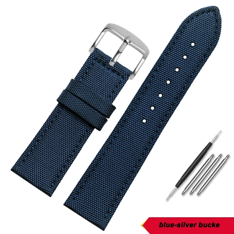 19mm 20mm 22mm 23mm 24mm Nylon Leather Wrist Band Men Waterproof Canvas Bracelet For Omega Seiko Casio Tissot IWC Watch Strap