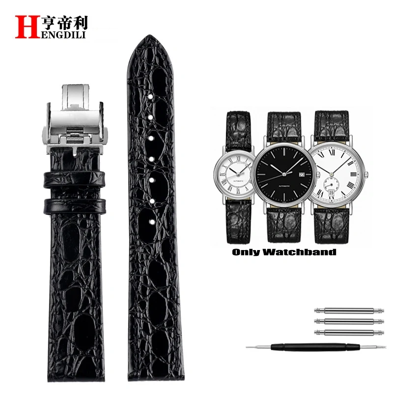 High quality Wristband 13mm 18mm 20mm Watchbands For Longines Magnificent Garland L4 L2 Genuine Leather Strap Man Women Bracelet