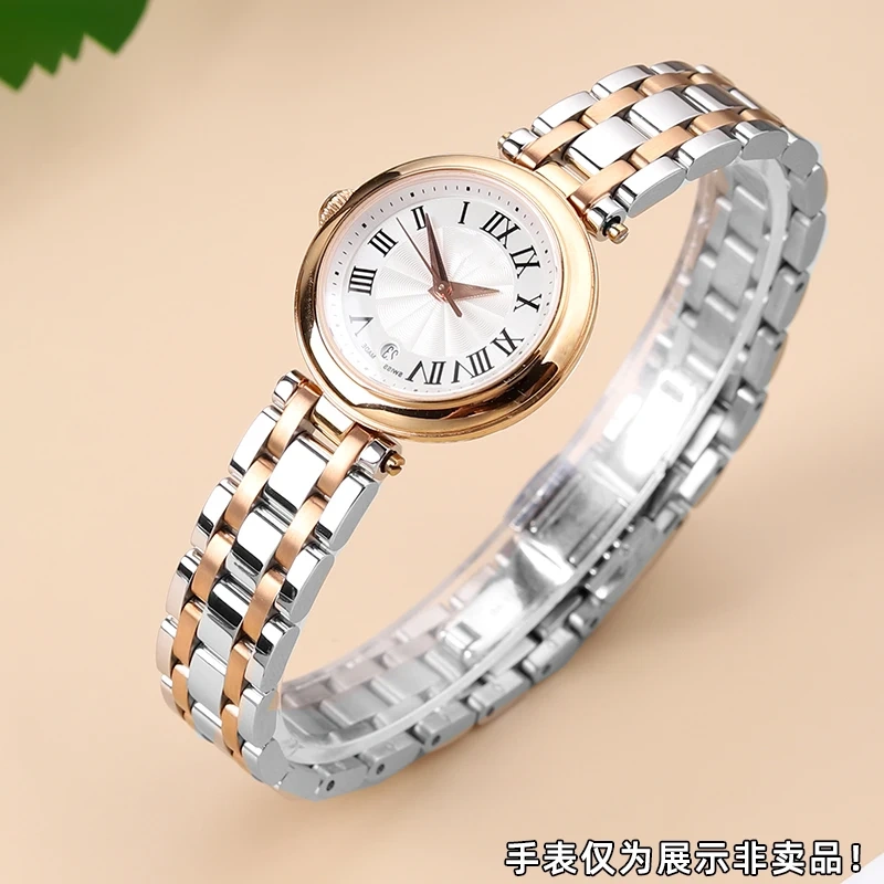 For Tissiot 1853 Carrie T126010A Notch stainless steel Watch strap Fashion women T126 Watchband Quartz Watch chain 12MM Silver