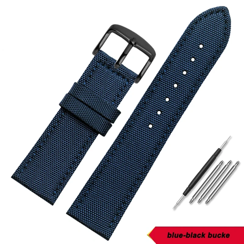 19mm 20mm 22mm 23mm 24mm Nylon Leather Wrist Band Men Waterproof Canvas Bracelet For Omega Seiko Casio Tissot IWC Watch Strap