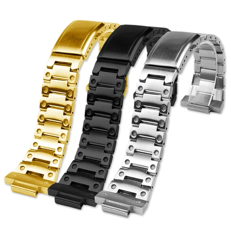 Watchband For Casio G-SHOCK GA-2100 GM2100 GA2100 watch change the solid stainless steel metal strap black silver gold bracelet
