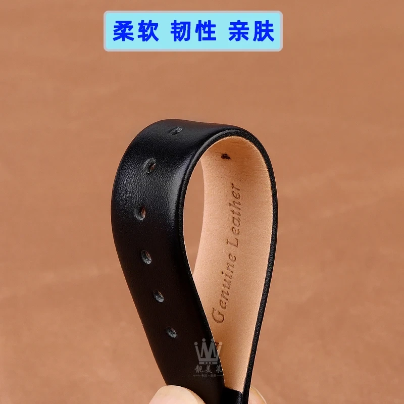 For Versace Cowhide Watch strap SCI080016/SCI070016 Women's Fashion V-notch Cow Leather Watch band White 18MM Ladies' Bracelet