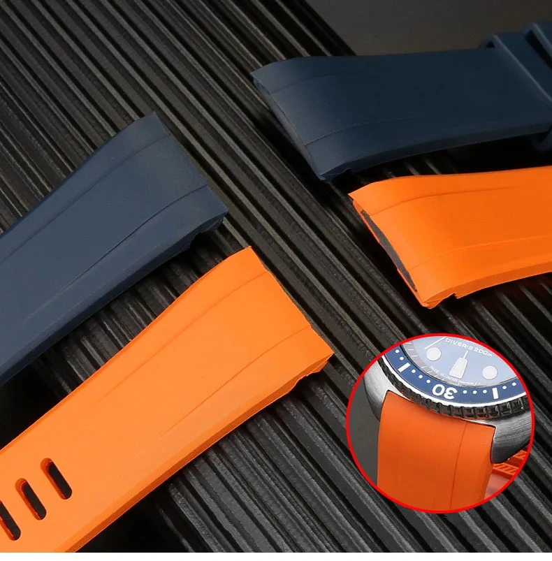 22MM Bracelet For Seiko PROSPEX Series Silicone Watch band PADI Abalone SRPE99K1 Cola Ring SRPA21J1 Fluorine Rubber Watch Strap