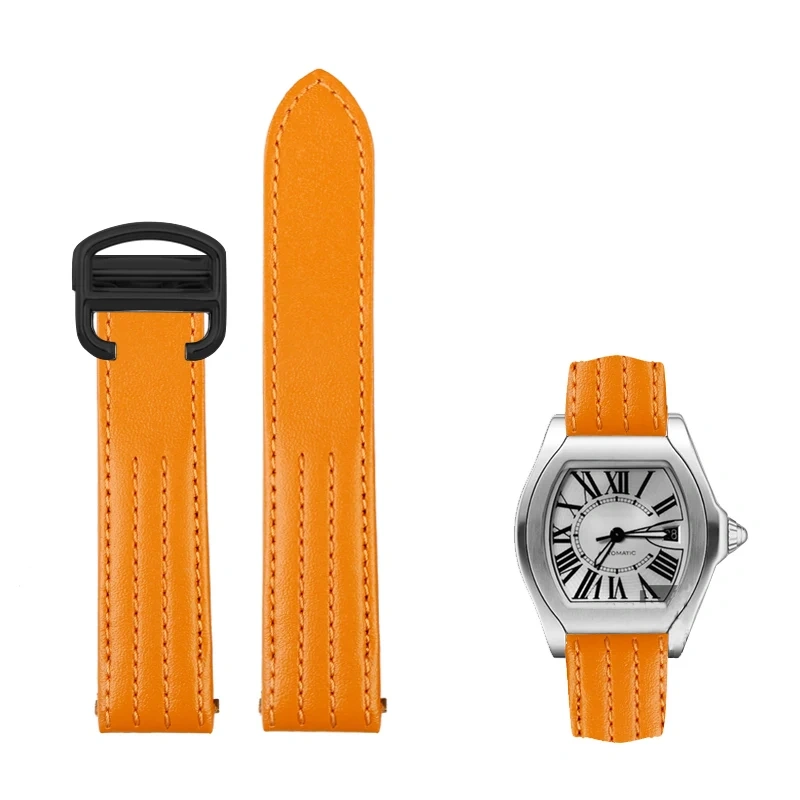 20mm Watch Strap For Cartier Roadster Sports Car W6206018 W6206017 High-quality Men women Cow Leather Watch Band 19mm Bracelet