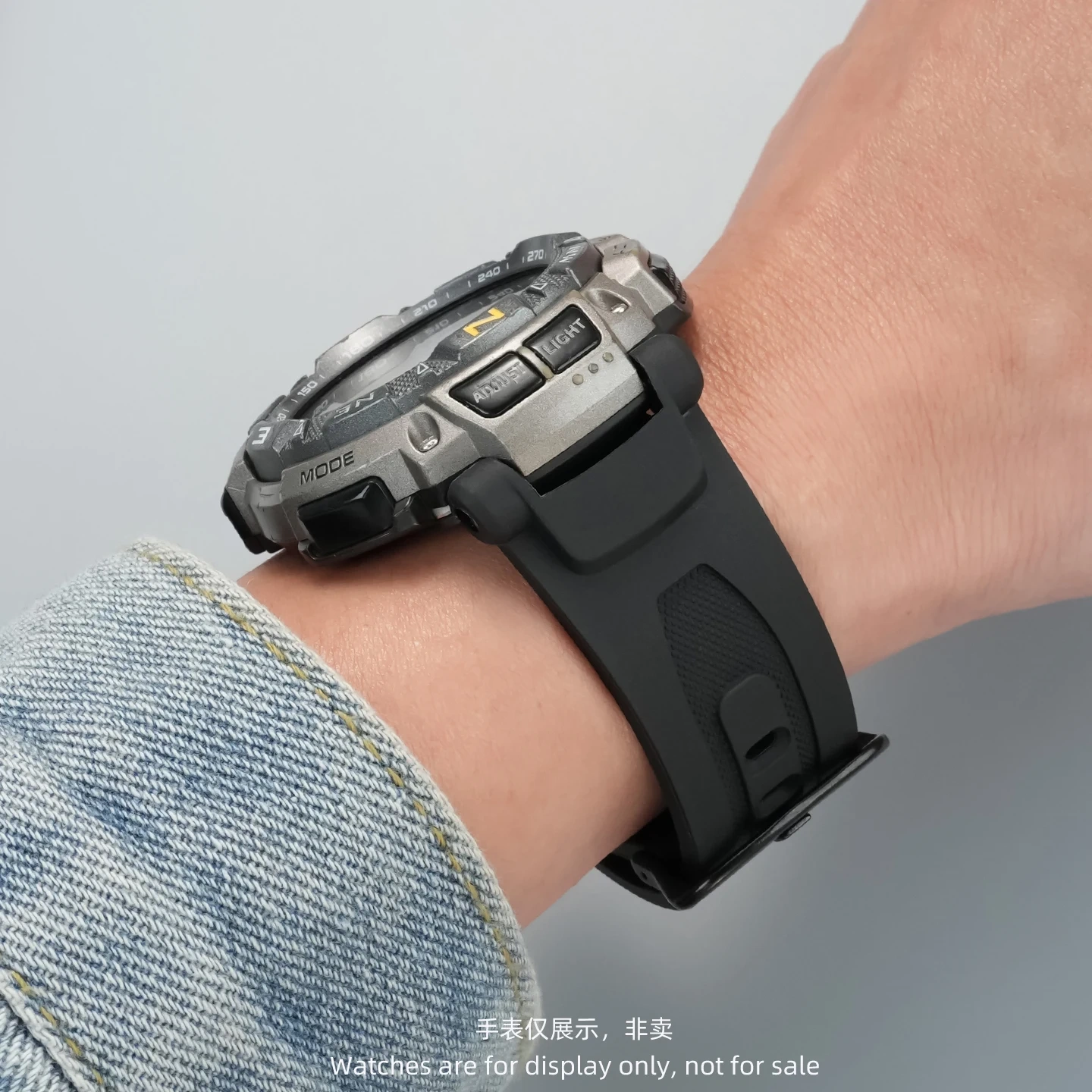 Replacement Resin Silicone Watch Band for Casio PRG-240 PRG-40 PRW-1500 PRG-130, Waterproof Outdoor Sports Strap Accessory