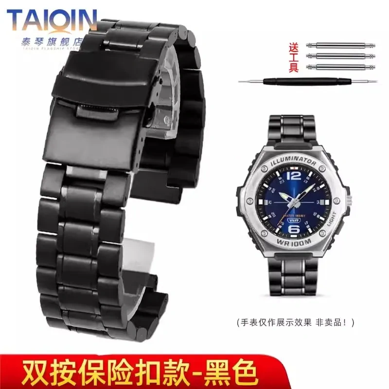 Metal Strap For Casio 5577 MWA-100HD-1A MWD-100H MWA-100HD Soild Stainless Steel Watchband Men Bracelet Wristband 20mm bracelet