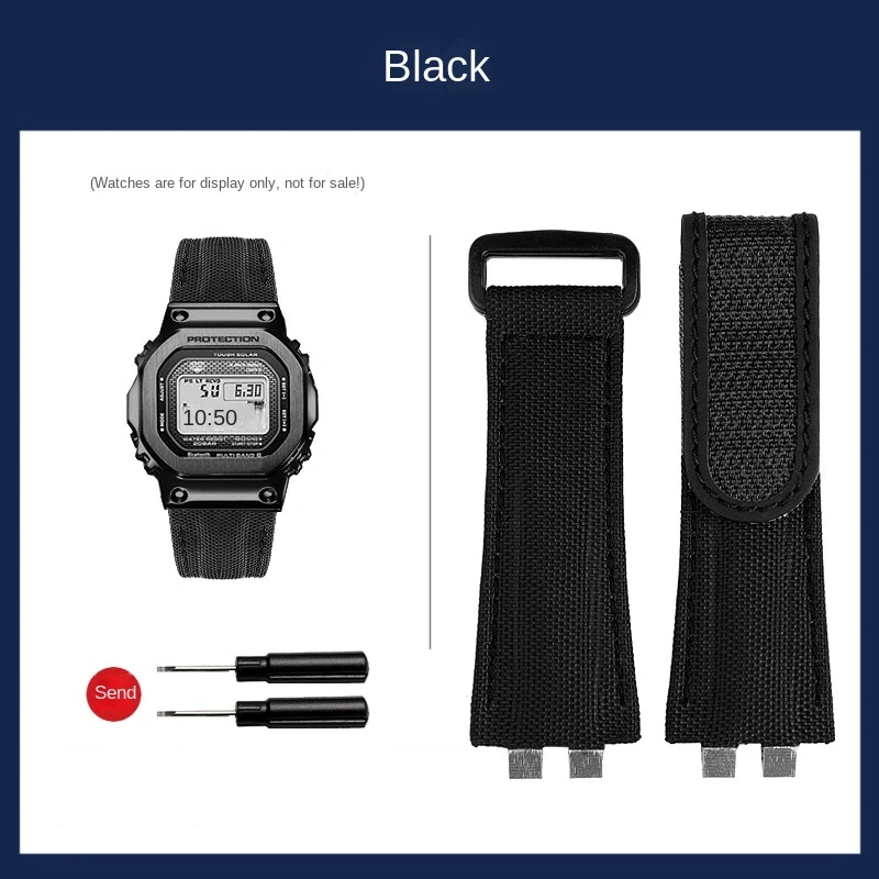 For Casio 35th anniversary GMW-B5000 High quality nylon strap G-SHOCK Stainless steel adapter canvas Watch band Men's Bracelet