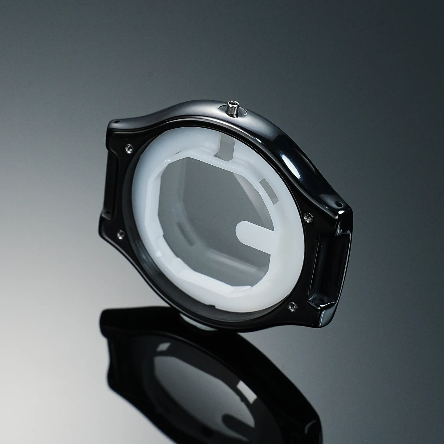Compatible with RADO True series ceramic watch case middle replacement parts - High-gloss black and white watch case outer shell
