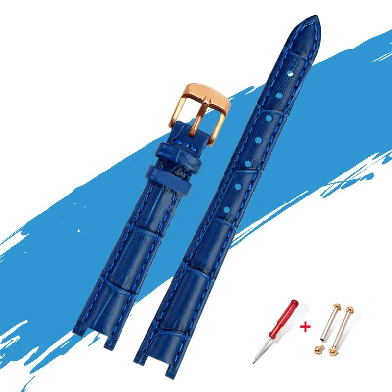 For Gucci YA1414 YA1415 GC Bracelet Notched High-quality Leather Watchband For Women's 12*5MM 14*5MM Waterproof Soft Watch Strap