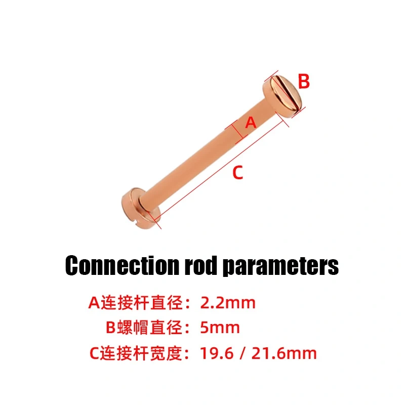 For Cartier Pasha Notched Watch Strap Stainless Steel Connection Rod Men's and Women's Watch Screw Rod Watch Accessories 19*6MM