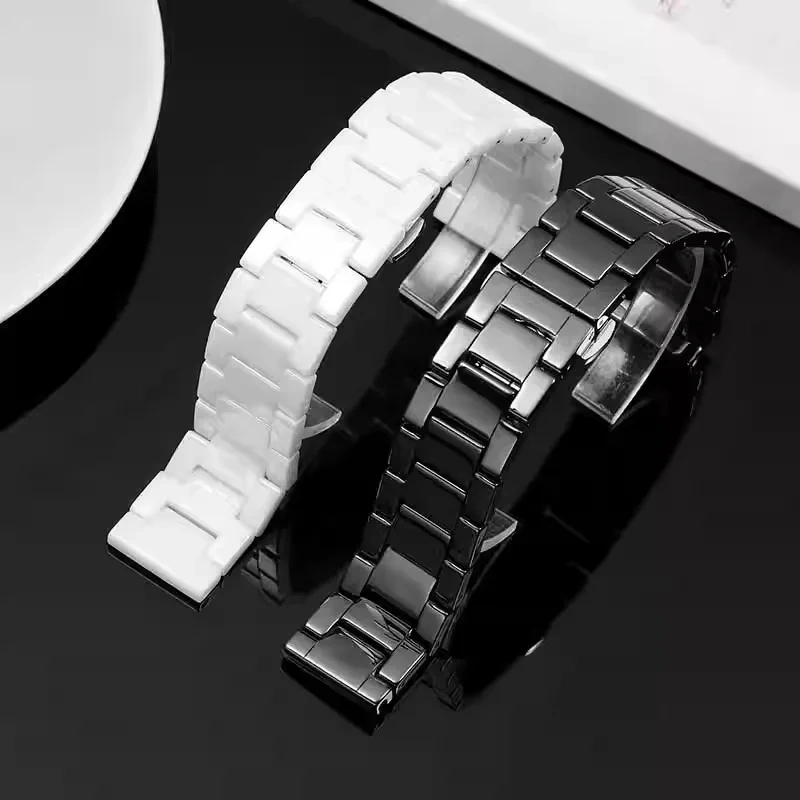 Ceramic Watch Strap For CIGA design Mechanical watch barrel shaped Bracelet 22mm waterproof White Quick release men's Watchband