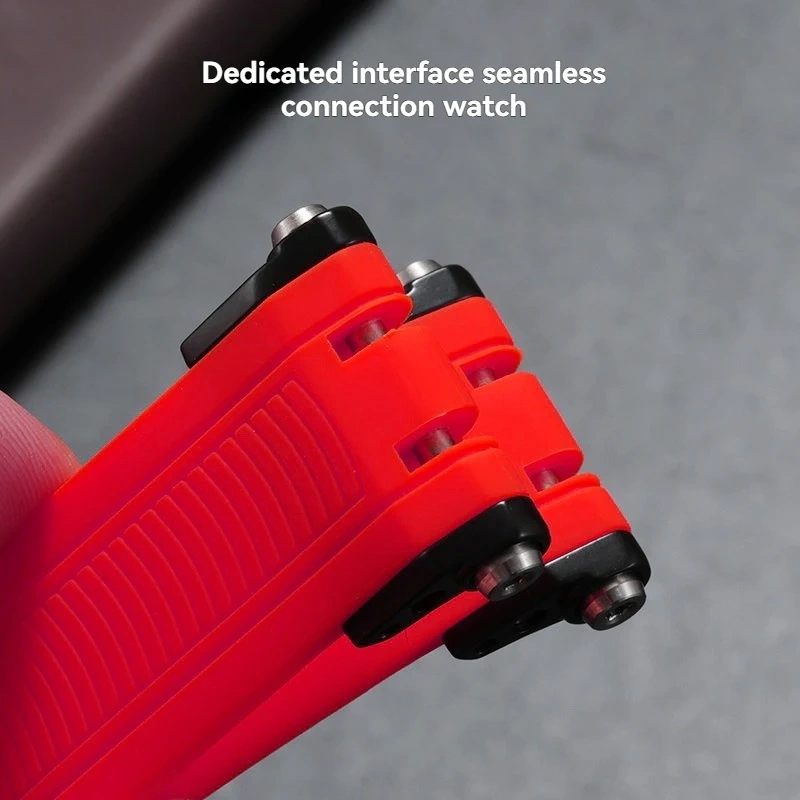 Rubber Strap For Tissot T-sport Racing T115.417 Moto GP T115417 series metal Screw Connecting Rod waterproof Silicone watchband