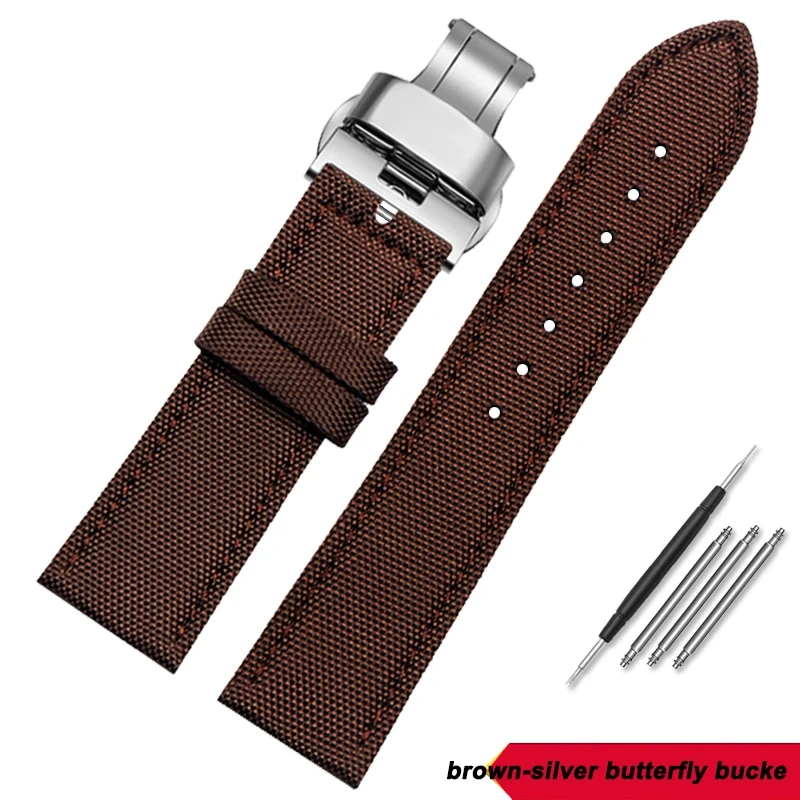 19mm 20mm 22mm 23mm 24mm Nylon Leather Wrist Band Men Waterproof Canvas Bracelet For Omega Seiko Casio Tissot IWC Watch Strap