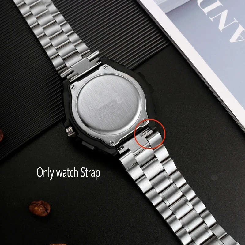 Metal Strap For Casio 5577 MWA-100HD-1A MWD-100H MWA-100HD Soild Stainless Steel Watchband Men Bracelet Wristband 20mm bracelet