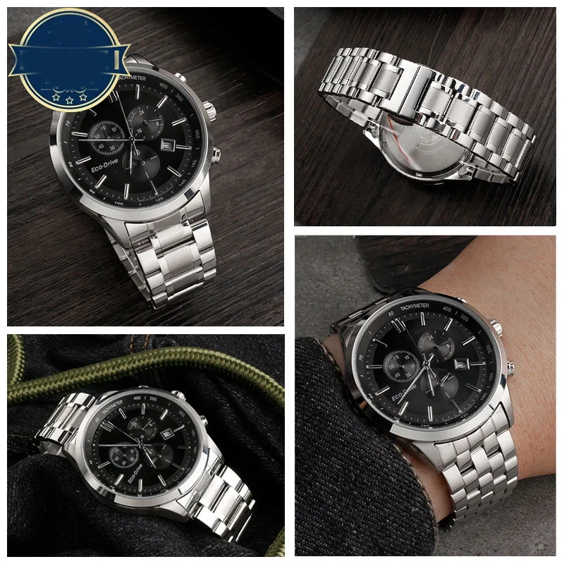 Watch Strap 21mm Silver For Citizen AT2140 316L Soild Stainless steel Watch Band Men's butterfly clasp Bracelet