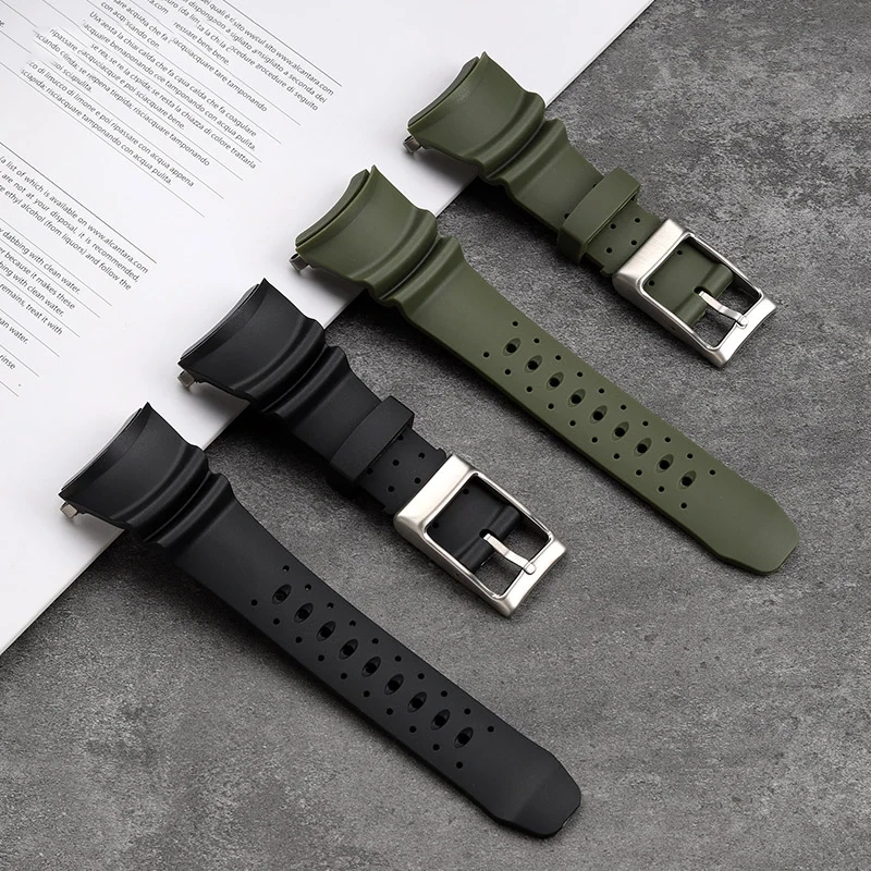 For Citizen Little Monster Bracelet BJ8050-08E BJ8057 8058 canned diving Watch band Waterproof Men's Silicone Rubber watch strap