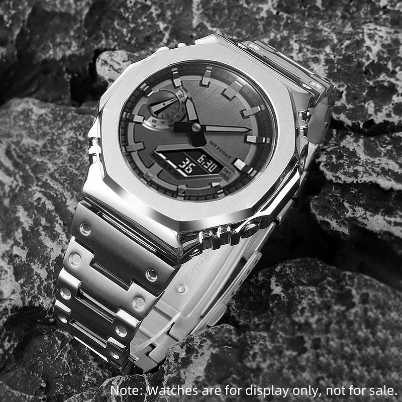 Watchband For Casio G-SHOCK GA-2100 GM2100 GA2100 watch change the solid stainless steel metal strap black silver gold bracelet