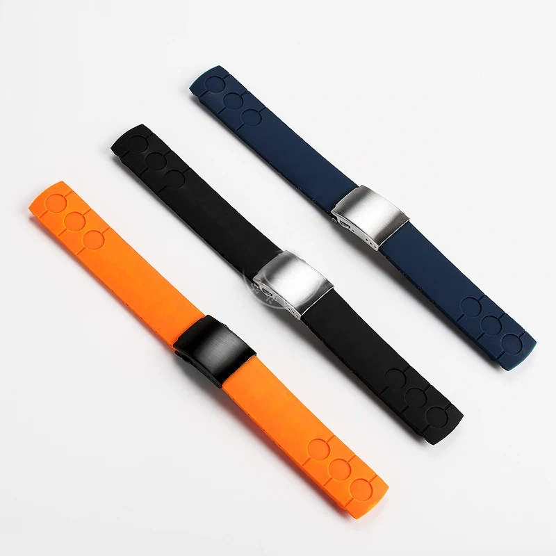 For Tissot Luchi PRS516 series T044430A T044417 waterproof Rubber Watch strap Folding buckle Watchband 20mm For Men‘s Bracelet