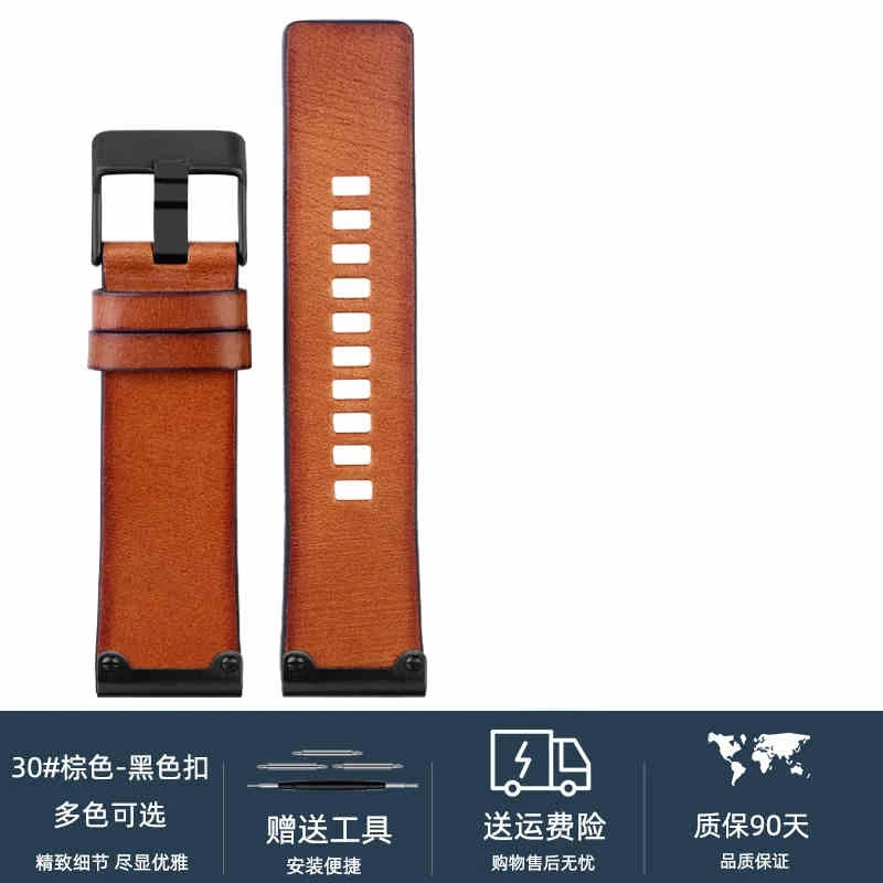 26mm High Quality Genuine Leather Watch Band For Diesel DZ4318 DZ4343 DZ4476 DZ4323 DZ4290 DZ4292 Series Men Vintage Watch strap