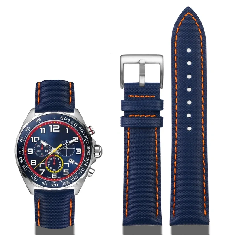 Quick release soft WatchBand For Mido Seiko Omega 20mm 21mm 22mm 23mm 24mm Nylon Leather Watch Strap Diving Men Canvas Bracelet