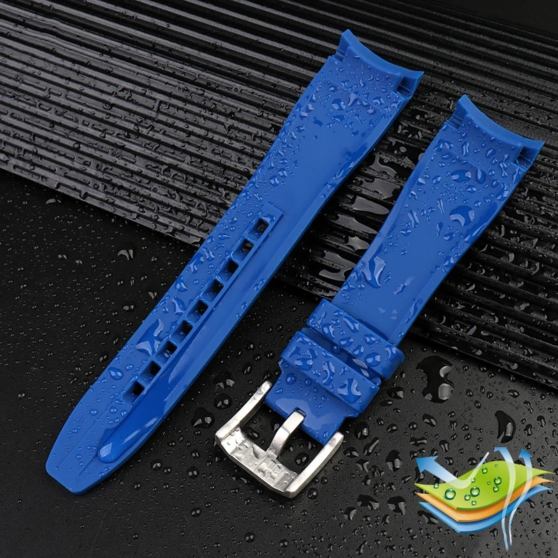 21MM Curved End silicone Rubber watch strap for Rolex Seiko Longines Master Conquest HydroConquest L3 Sport Wristband Universal