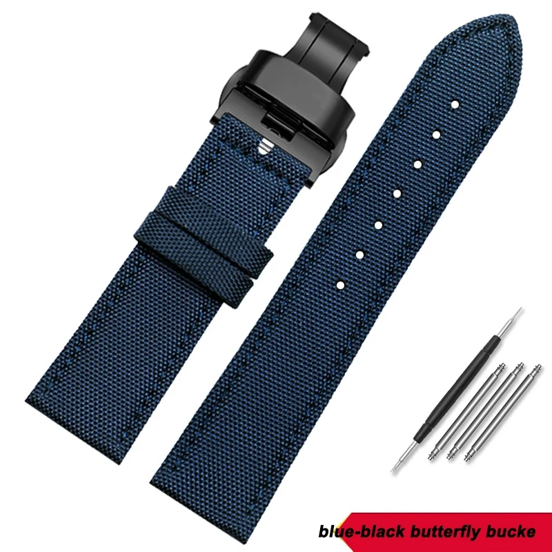 19mm 20mm 22mm 23mm 24mm Nylon Leather Wrist Band Men Waterproof Canvas Bracelet For Omega Seiko Casio Tissot IWC Watch Strap