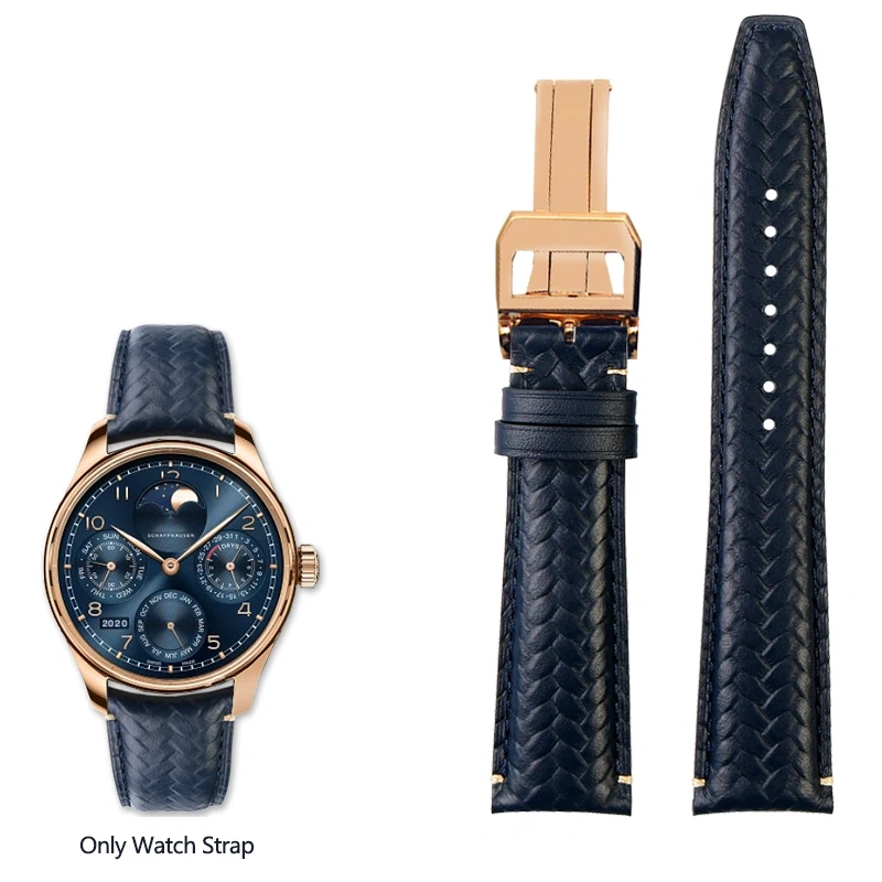 For IWC Watchband Portuguese Perpetual Calendar IW503312 IW371614 Timing High-quality Leather Watch Strap 20MM 22MM Watchband