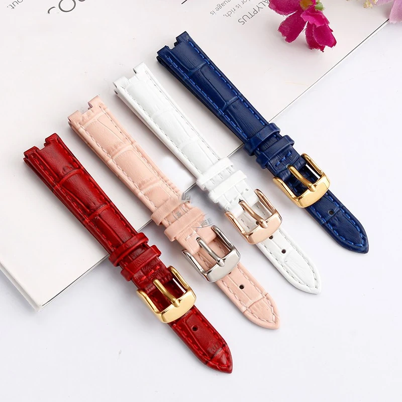 For Gucci YA1414 YA1415 GC Bracelet Notched High-quality Leather Watchband For Women's 12*5MM 14*5MM Waterproof Soft Watch Strap