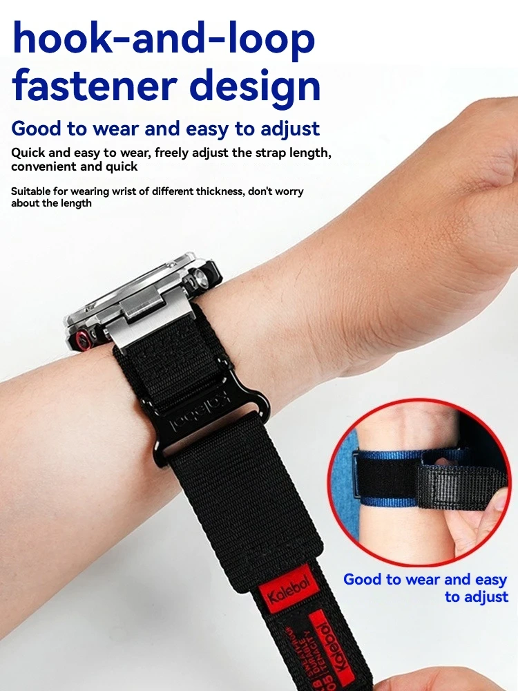 Hook and Loop Nylon Band Replacement for Casio 5405 FT-500WC FT-500WC-3B FT-500WC-5B FT-500WC-1B Vintage Forester Canvas Strap