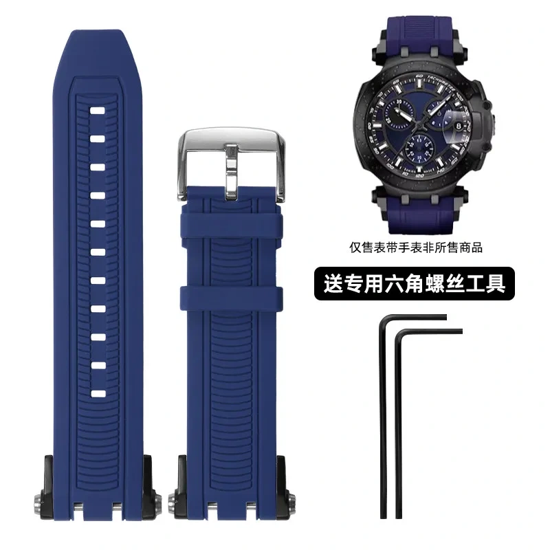 Rubber Strap For Tissot T-sport Racing T115.417 Moto GP T115417 series metal Screw Connecting Rod waterproof Silicone watchband
