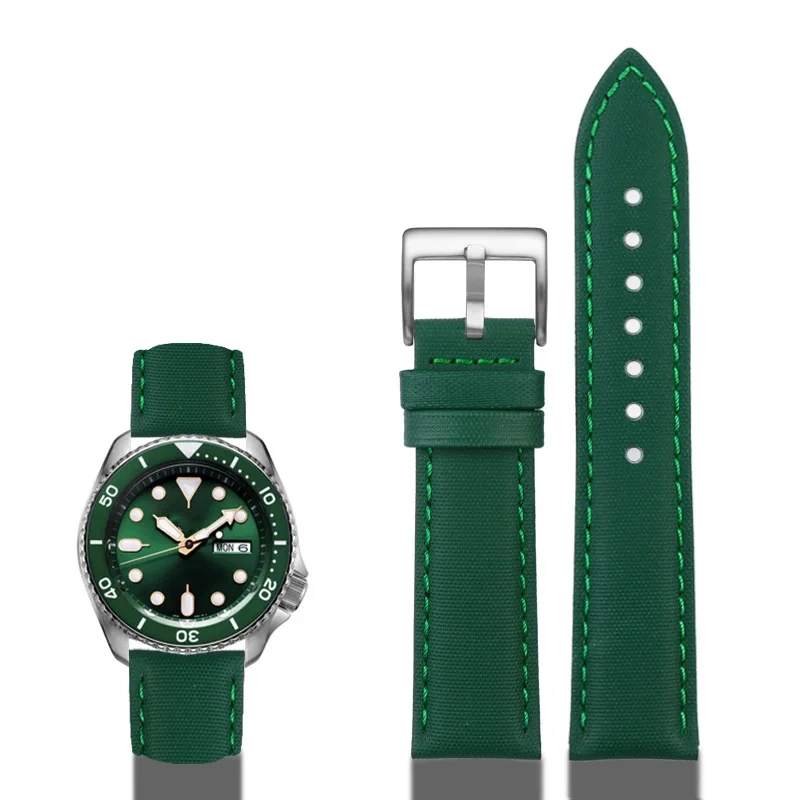 Quick release soft WatchBand For Mido Seiko Omega 20mm 21mm 22mm 23mm 24mm Nylon Leather Watch Strap Diving Men Canvas Bracelet