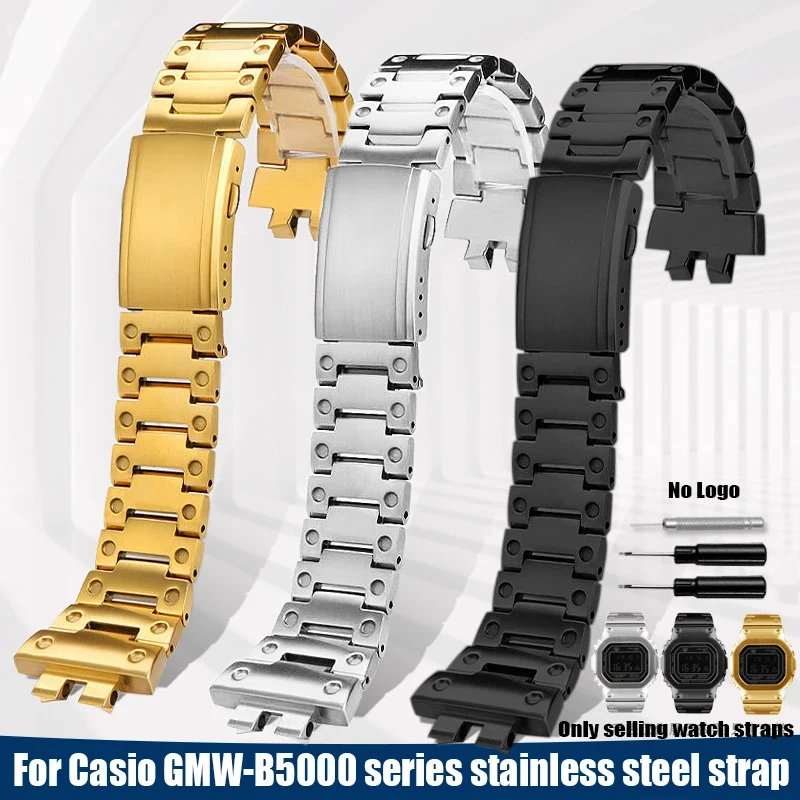For Casio G-SHOCK Small Block GMW-B5000 Modified 316L Solid Stainless Steel Case Watch Band Accessories for Men Strap Watch Set