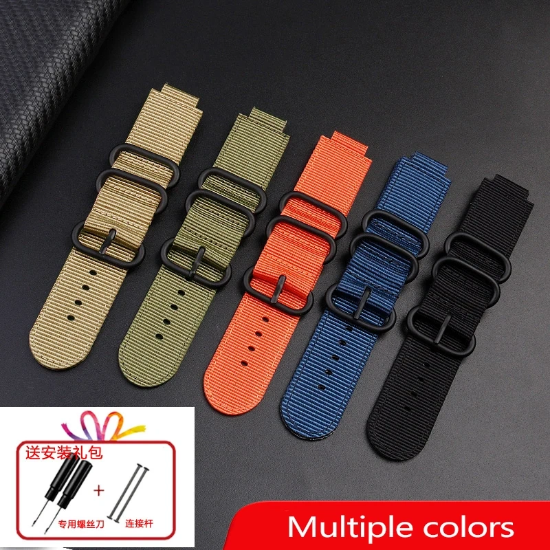 For TIMEX Tide Canvas Convex Strap Male Compass Bracelet T2N721 T2N720 TW2T76500 TW2T76300 Nylon Watchband 24*16MM Wristband