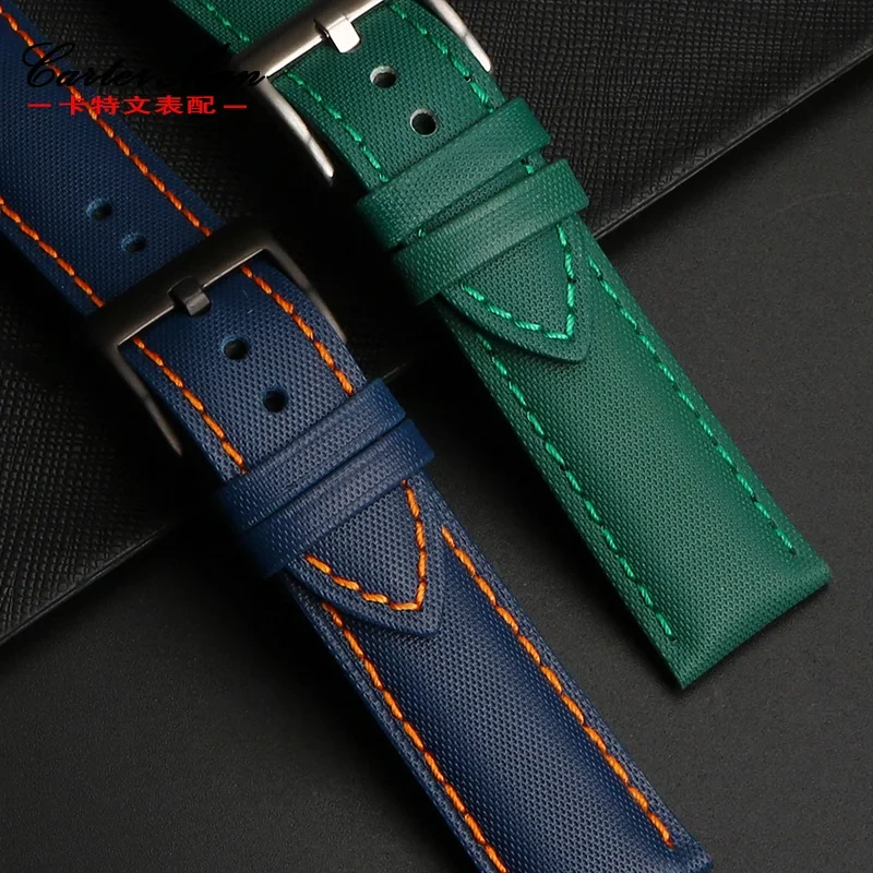 Quick release soft WatchBand For Mido Seiko Omega 20mm 21mm 22mm 23mm 24mm Nylon Leather Watch Strap Diving Men Canvas Bracelet