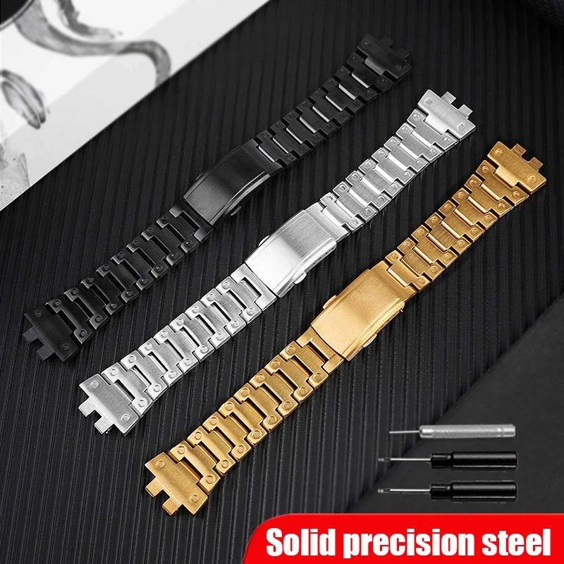 For Casio G-SHOCK Small Block GMW-B5000 Modified 316L Solid Stainless Steel Case Watch Band Accessories for Men Strap Watch Set