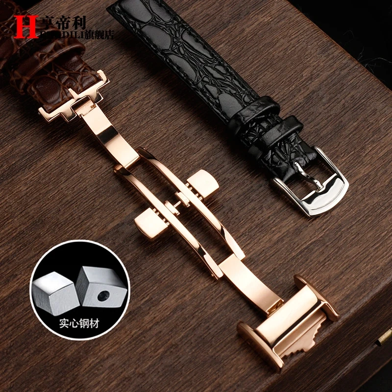 High quality Wristband 13mm 18mm 20mm Watchbands For Longines Magnificent Garland L4 L2 Genuine Leather Strap Man Women Bracelet
