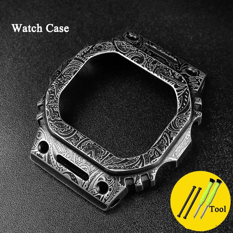 Bracelet For Casio G-SHOCK Watch band GMW-B5000 retro old retrofitted metal stainless steel Men Bezel Watch case watch strap