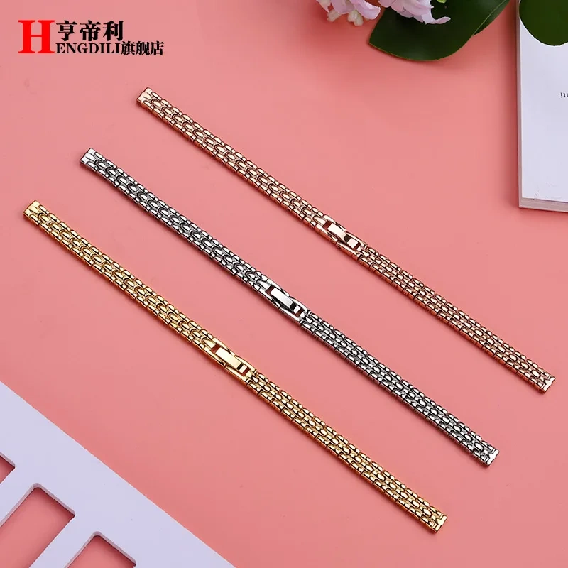 Ladies Stainless Steel Buckle Mesh Belt Watch Strap Ultra-thin Steel Bracelets 6mm 8mm 10mm 12mm 14mm 16mm Small Size Watchband