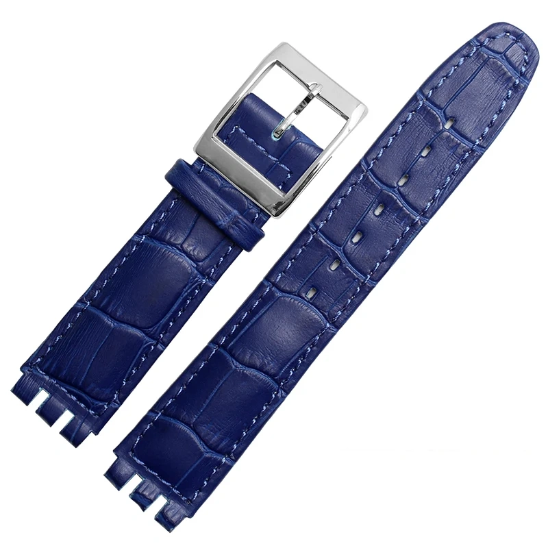 17mm 19MM Waterproof Bracelet For SWATCH High Quality Genuine Leather Watchband Men's and Women's Watch Chain Bump Mouth Strap