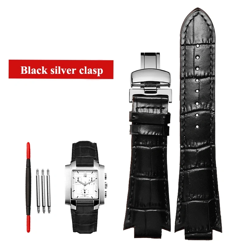 24x14mm Cowhide Leather Watchband accessories 1853 For Tissot T60 Strap Belt L875/975K Women Bracelet Convex Men's Watch Strap