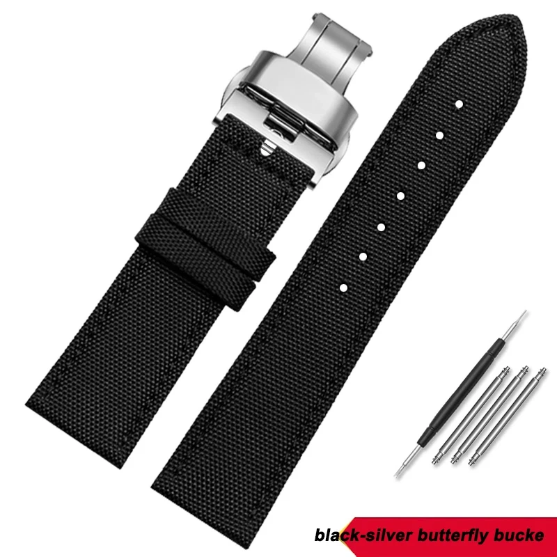 19mm 20mm 22mm 23mm 24mm Nylon Leather Wrist Band Men Waterproof Canvas Bracelet For Omega Seiko Casio Tissot IWC Watch Strap