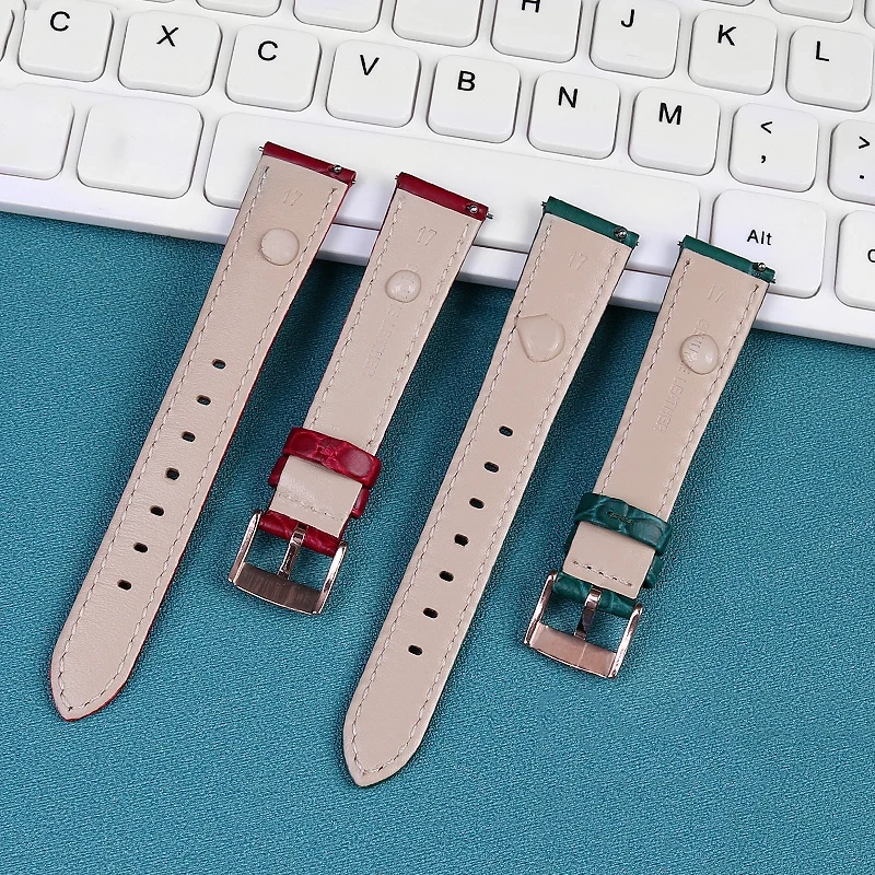 For Swarovski 5547642 5452498 5452501 551630 Watch Strap Green Water Ghost Women's Premium Leather Wristband 15MM 17MM Watchband