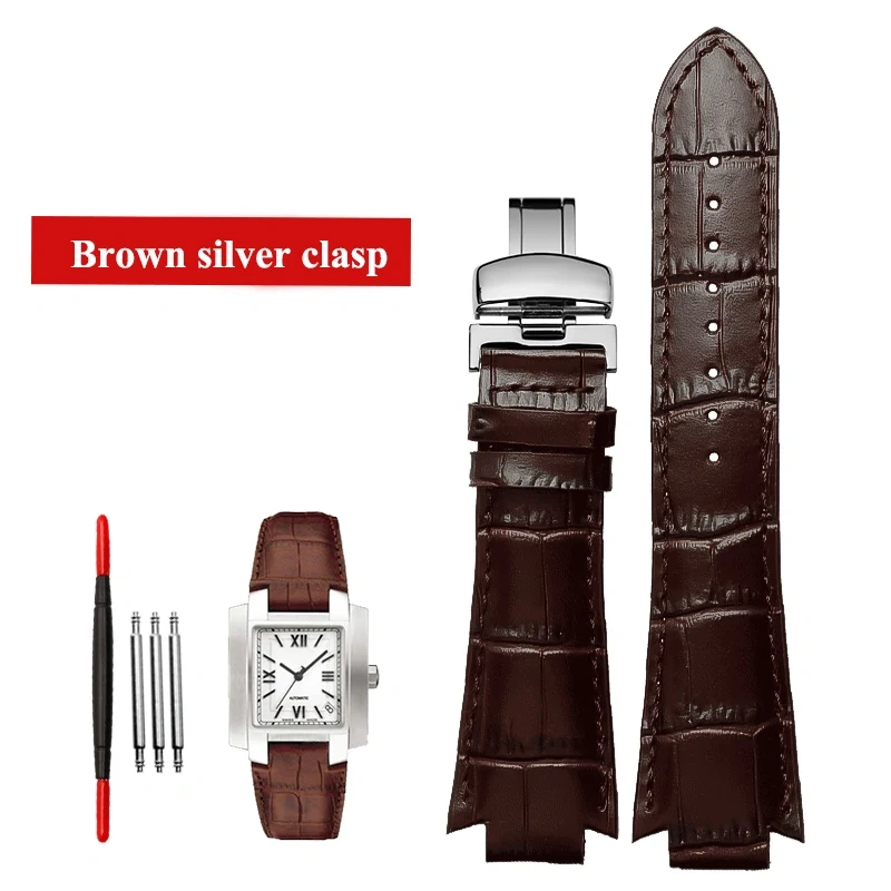 24x14mm Cowhide Leather Watchband accessories 1853 For Tissot T60 Strap Belt L875/975K Women Bracelet Convex Men's Watch Strap